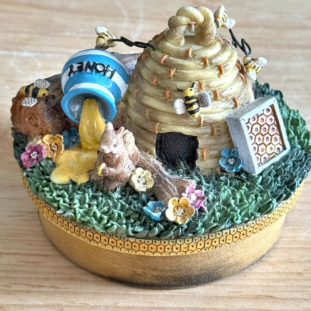 Vintage Our America Beehive Candle Jar Lid Topper Woodland Bee Cottage Farmhouse